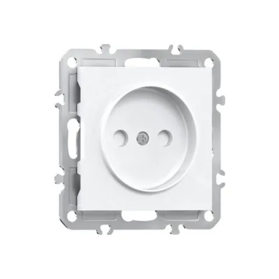 Розетка 220В без заземления 1-я Donel A07 DB15500-DE21603, со шторками, 16А, на винтах, глянцевый белый