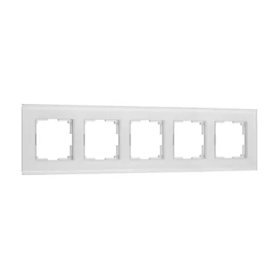 Рамка Werkel Senso белый soft-touch W0053101/ Рамка на 5 постов Senso (белый, стекло soft-touch)