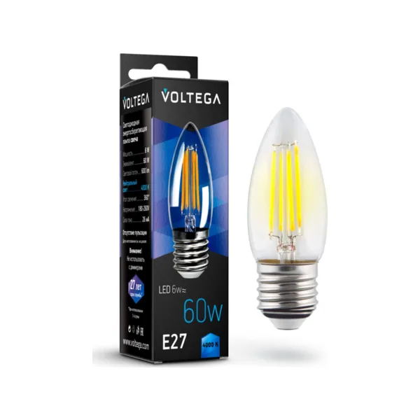 Лампочка светодиодная Candle E27 6W 7029