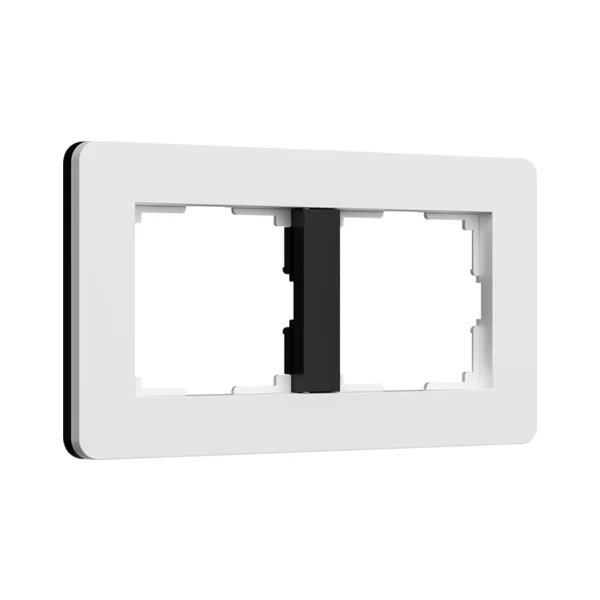 Рамка Werkel Split белый/черный, soft-touch W0023068/ Рамка на 2 поста Split (белый/черный, soft-touch)