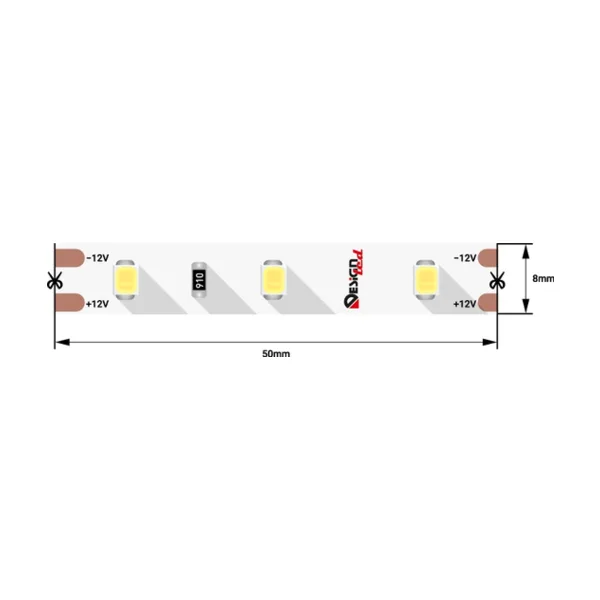 Светодиодная лента DesignLed LUX 2835, 60 шт/м, 7.2 Вт/м, 12 В, IP33, 5 м DSG260-12-NW-33