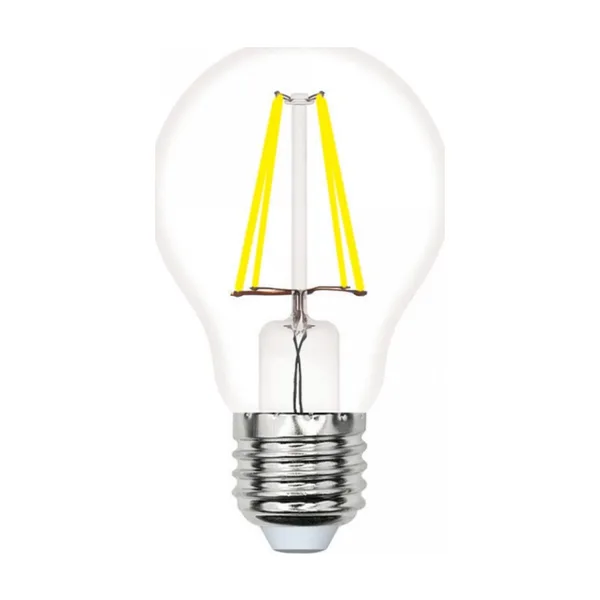 LED-A60-5W/3000K/E27/CL/SLF Лампа светодиодная. Форма A, прозрачная. Теплый белый свет (3000K). ТМ Volpe
