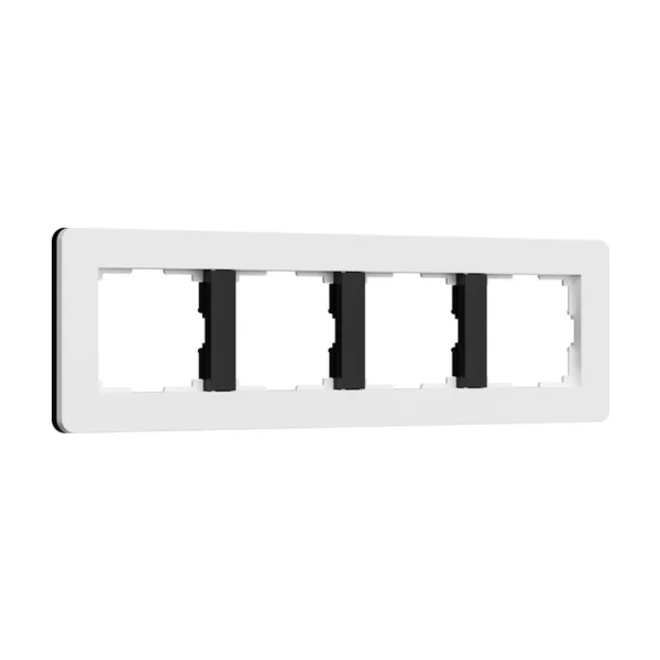 Рамка Werkel Split белый/черный, soft-touch W0043068/ Рамка на 4 поста Split (белый/черный, soft-touch)