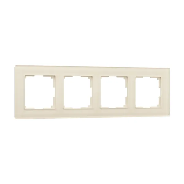 Рамка Werkel W0041141/ Рамка на 4 поста Favorit (молочный, стекло)