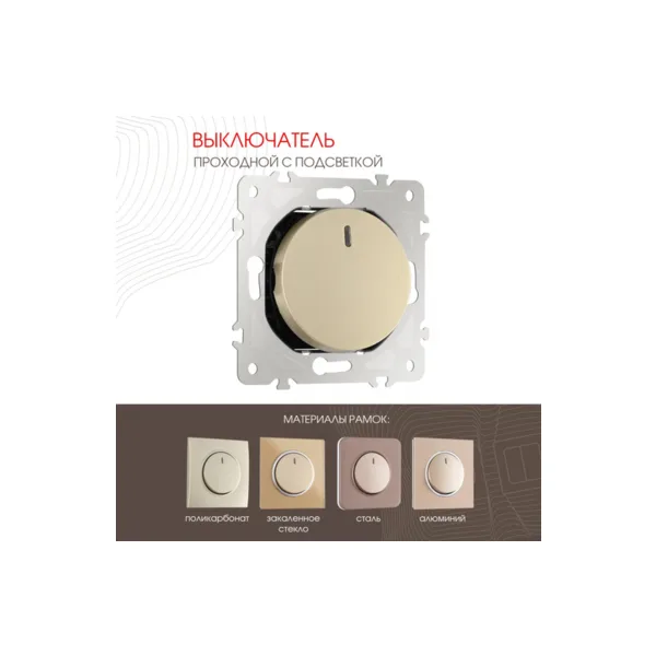 Выключатель Arte Milano Am-202 202.33-1.shampan