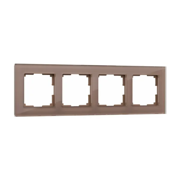 Рамка Werkel W0041142/ Рамка на 4 поста Favorit (латте, стекло)