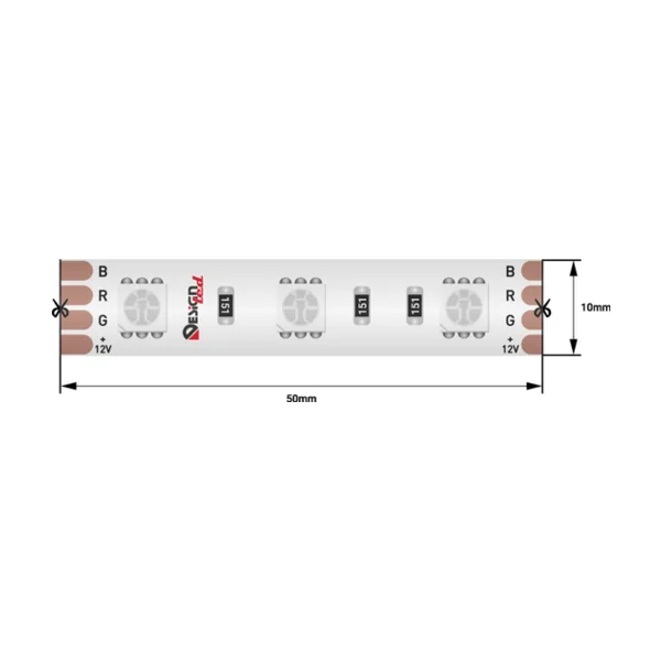 Светодиодная лента DesignLed LUX 5050, 60 шт/м, 14.4 Вт/м, 12 В, IP65, RGB, 5 м DSG560-12-RGB-65