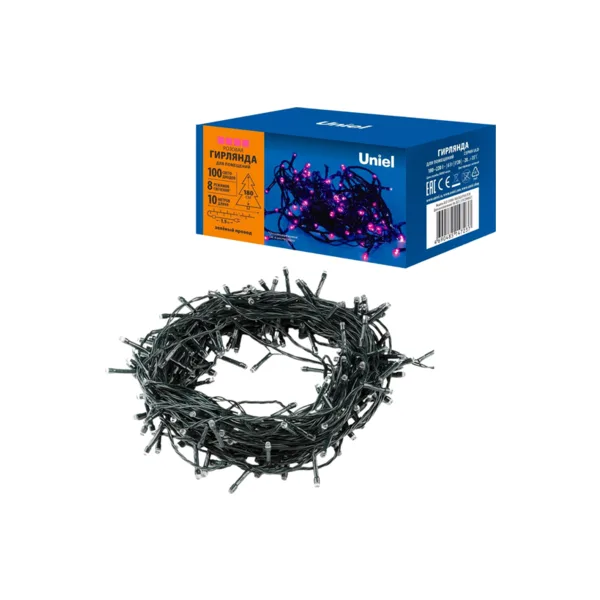 Гирлянда Uniel ULD-S1000 (UL-00008406), 10 м, IP20, розовый