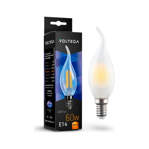 Лампочка светодиодная Candel wind matt 6W 7025