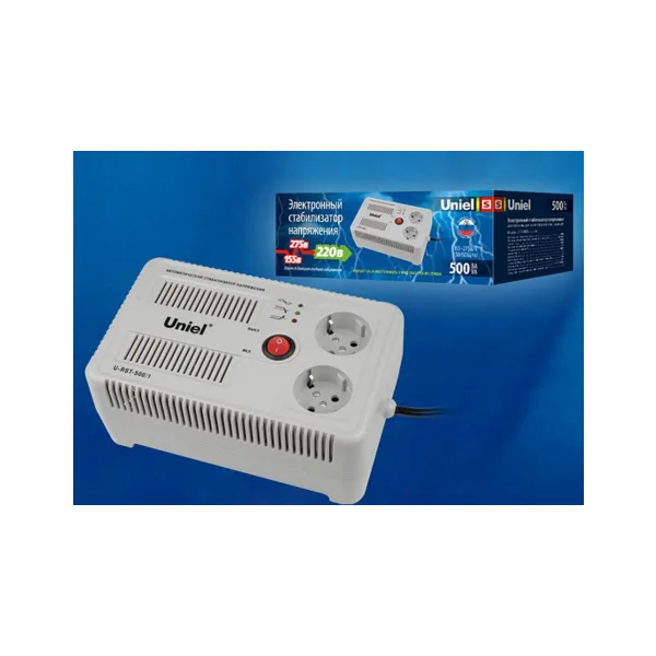 U-RST-500/1 Стабилизатор напряжения серии Simple Standard. 500ВА. Настольный. TM Uniel.
