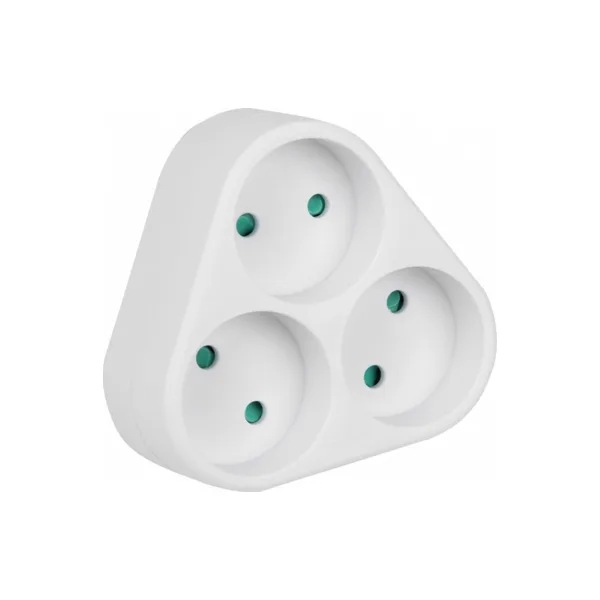 S-ES3-16F WHITE Разветвитель сетевой, б/з. 3 гнезда. 16А, 3500Вт. Белый. ТМ Uniel