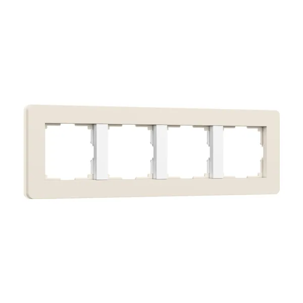 Рамка Werkel Split айвори/белый, soft-touch W0043066/ Рамка на 4 поста Split (айвори/белый, soft-touch)
