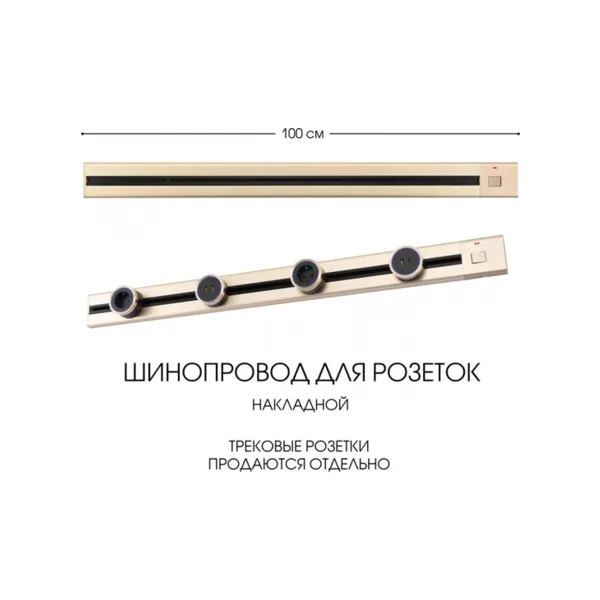 Электроустановочный шинопровод Am-track-sockets 385201TOB/100 Gold