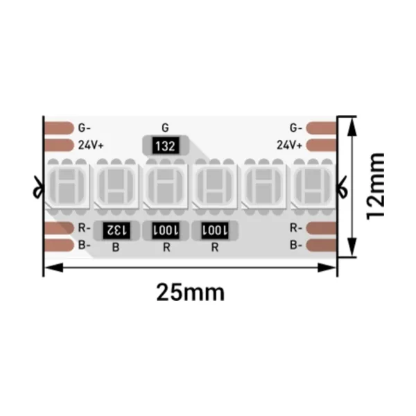 Светодиодная лента DesignLed DSG8A240, 240 шт/м, 24 В, IP33, RGB, 5 м DSG8A240-24-RGB-33