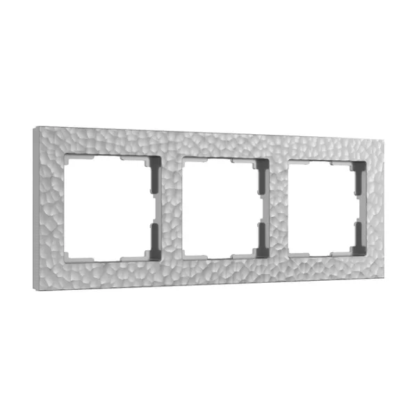 Рамка Werkel W0032406/ Рамка на 3 поста Hammer (серебряный)