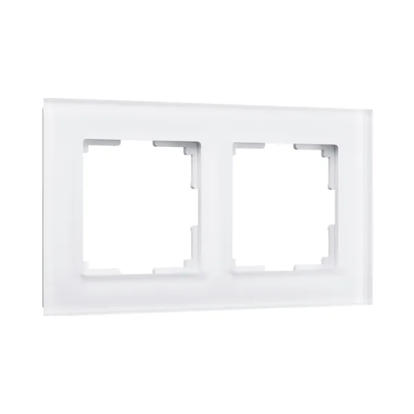 Рамка Werkel W0021105/ Рамка на 2 поста Favorit (белый матовый,стекло)