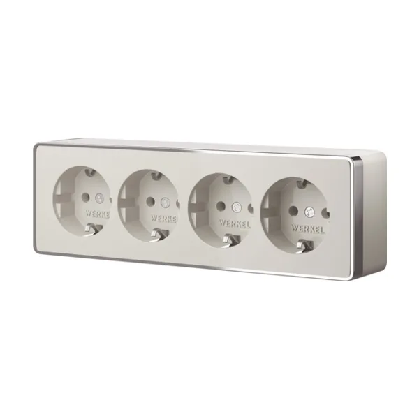 Розетка Werkel Накладные механизмы Gallant слоновая кость W5072204/ Розетка четверная с заземлением и шторками Gallant