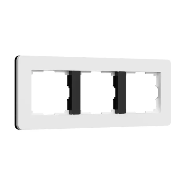 Рамка Werkel Split белый/черный, soft-touch W0033068/ Рамка на 3 поста Split (белый/черный, soft-touch)