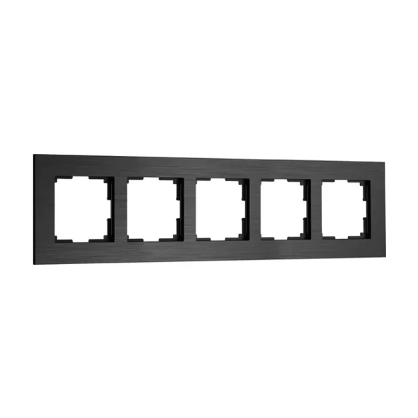 Рамка Werkel AluMax черный алюминий W0053508/ Рамка на 5 постов AluMax (черный алюминий)