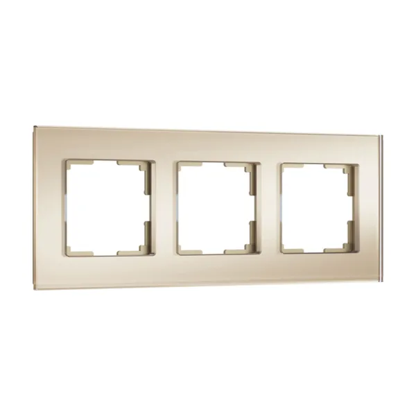Рамка Werkel W0033111/ Рамка на 3 поста Senso (шампань, стекло soft-touch)