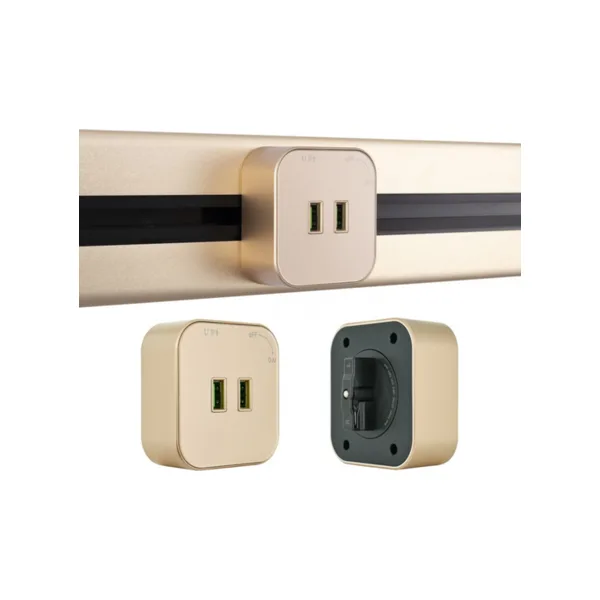 Трековая розетка Arte Milano Am-track-sockets 380022TS/USBx2 Gold