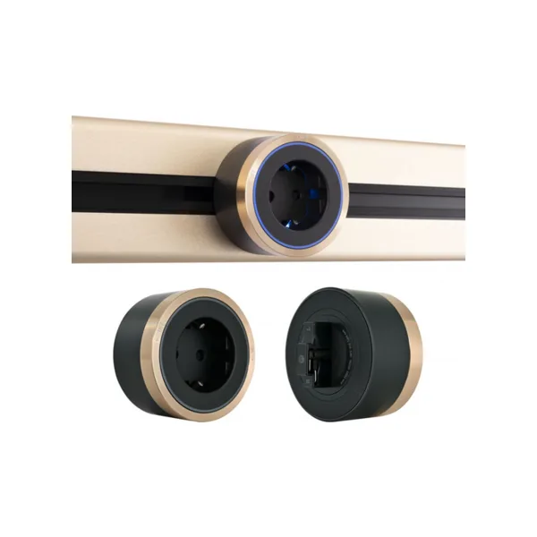 Трековая розетка Arte Milano Am-track-sockets 380066TS LED/ES Gold