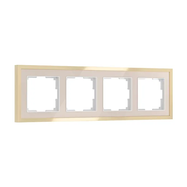 Рамка Werkel W0042851/ Рамка на 4 поста Baguette (айвори/латунь)