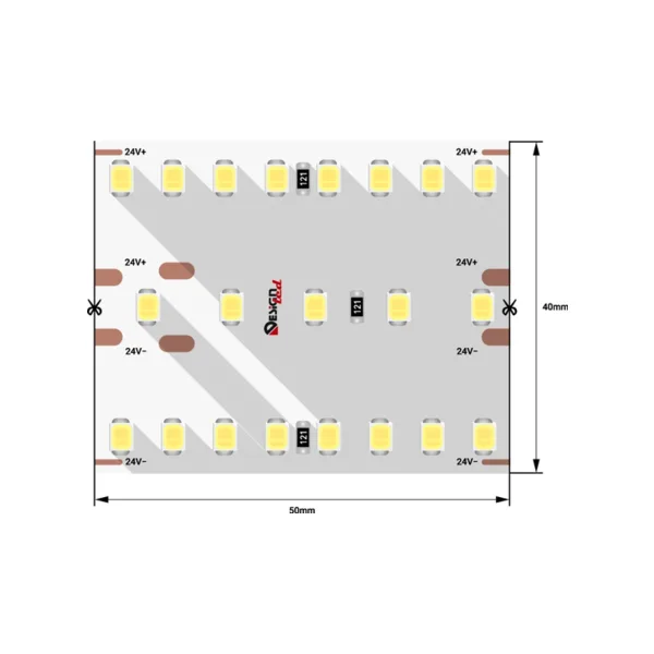Светодиодная лента DesignLed LUX 2835, 168 шт/м, 40 Вт/м, 24 В, IP33, 2.5 м DSG2420-24-NW-33