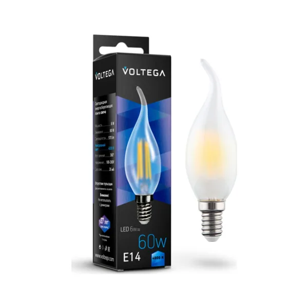 Лампочка светодиодная Candel wind matt 6W 7026