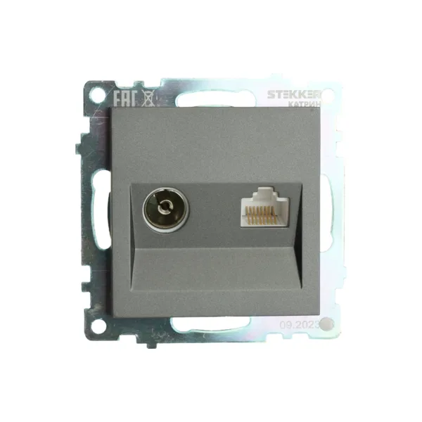 Розетка TV + компьютерная RJ-45 (механизм) Stekker Катрин 49417