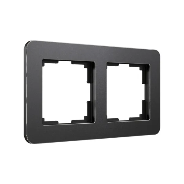 Рамка Werkel Platinum черный алюминий W0022608/ Рамка на 2 поста Platinum (черный алюминий)