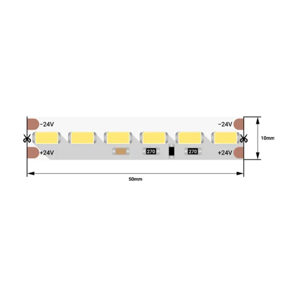 Светодиодная лента DesignLed LUX 5730, 120 шт/м, 27 Вт/м, 24 В, IP33, 5 м DSG7120-24-W-33
