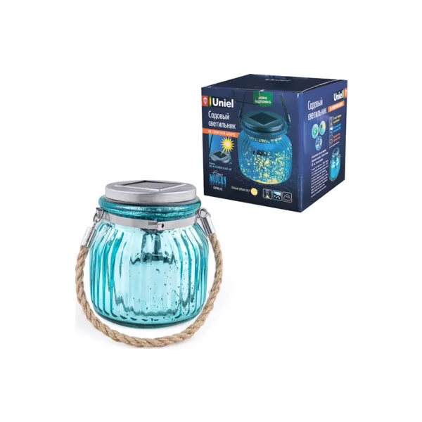 Садовый светильник Uniel USL-M-210/GN120 BLUE JAR 03208
