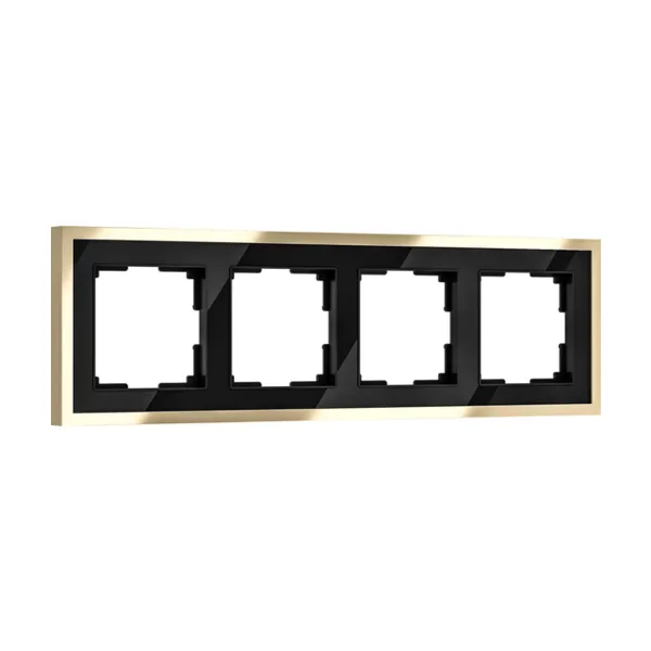 Рамка Werkel W0042852/ Рамка на 4 поста Baguette (черный/латунь)