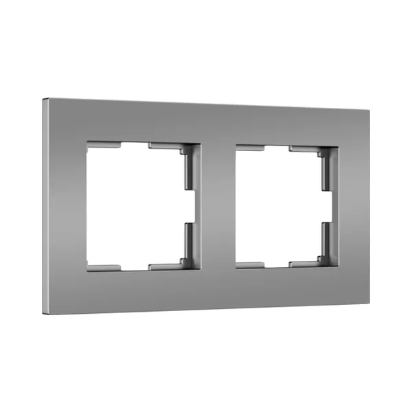 Рамка Werkel Slab серебро софт W0022965/ Рамка на 2 поста Slab (серебро софт)