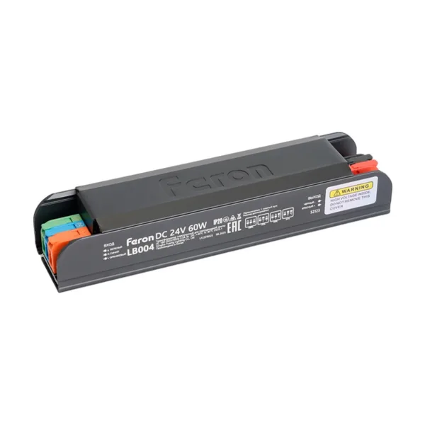 Трансформатор для светодиодной ленты с плавным пуском и диммированием 60W 24V IP20 Feron LB004 52123