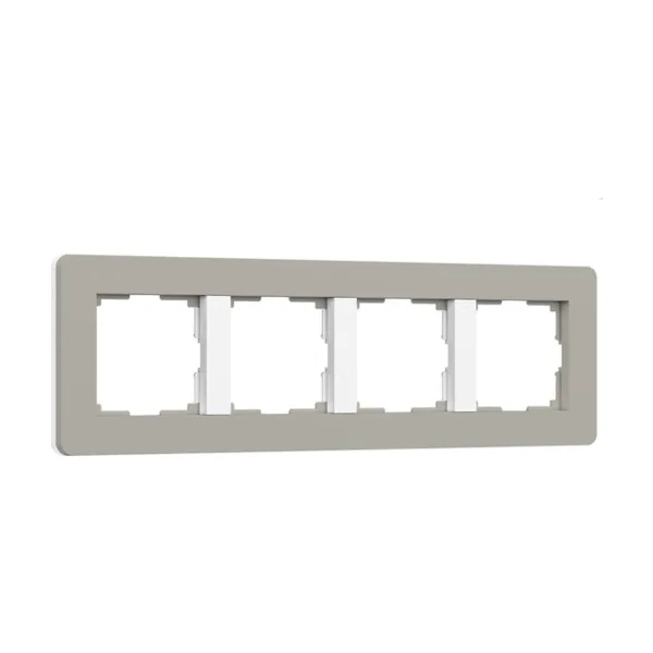 Рамка Werkel Split дымчатый/белый, soft-touch W0043067/ Рамка на 4 поста Split (дымчатый/белый, soft-touch)