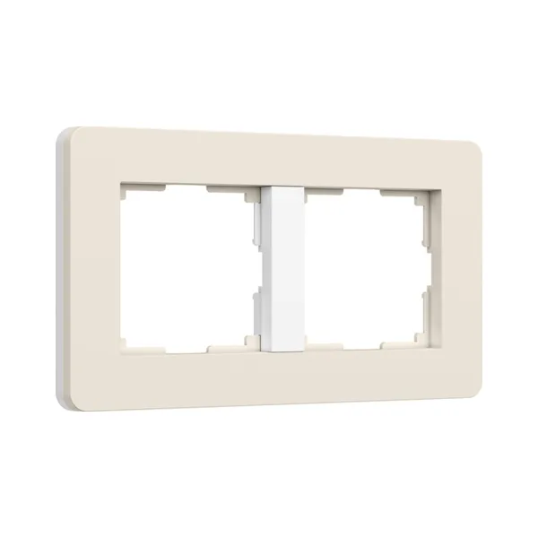 Рамка Werkel Split айвори/белый, soft-touch W0023066/ Рамка на 2 поста Split (айвори/белый, soft-touch)