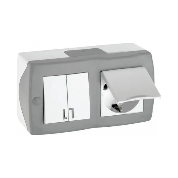 Блок с розеткой и выключателем Mono Electric Octans IP20 104-020001-187