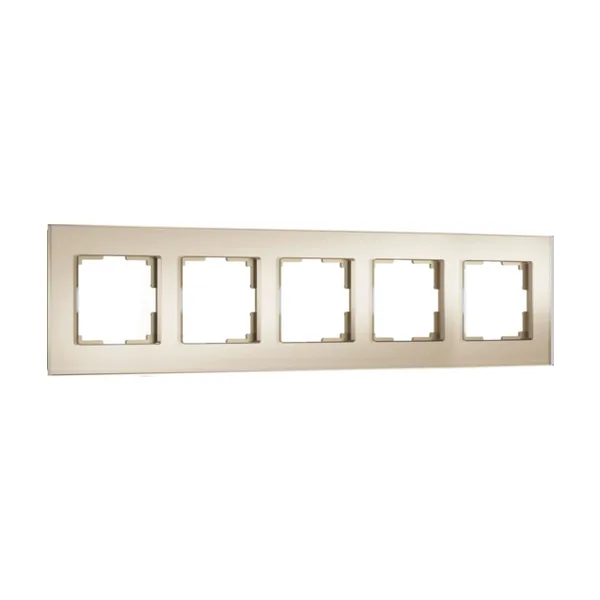 Рамка Werkel Senso шампань soft-touch W0053111/ Рамка на 5 постов Senso (шампань, стекло soft-touch)