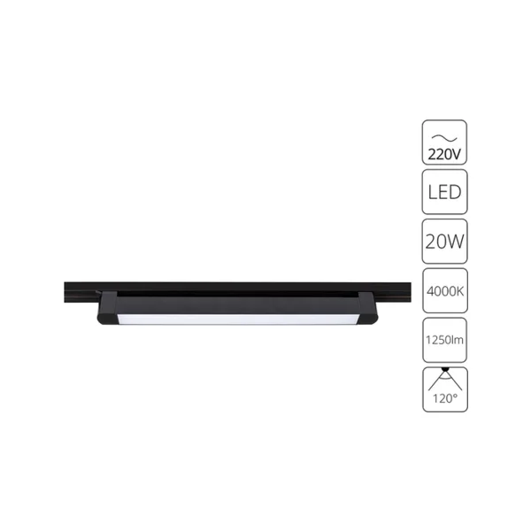 Трековый светильник Arte Lamp Lineetta A4574PL-1BK