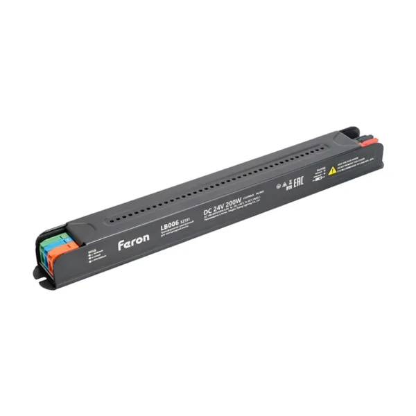 Трансформатор для светодиодной ленты с диммированием 200W 24V IP20 Feron LB006 52131
