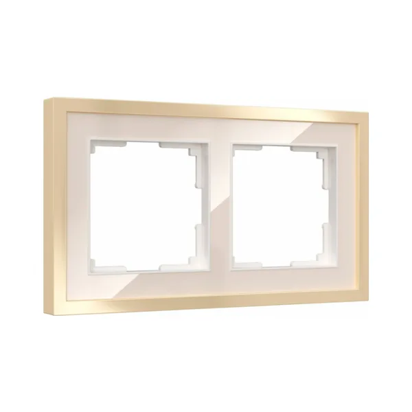 Рамка Werkel W0022851/ Рамка на 2 поста Baguette (айвори/латунь)