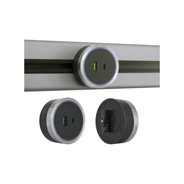 Трековая розетка Arte Milano Am-track-sockets 380066TS LED/USB-Type-C Grey