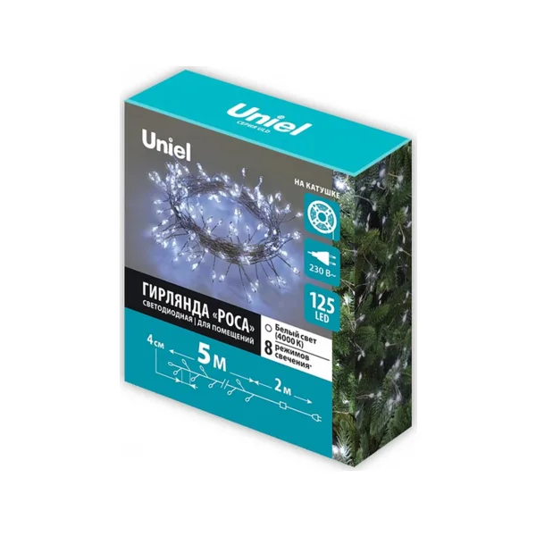 Гирлянда светодиодная Uniel ULD-S0500-125 (UL-00012121), 5 м, IP20, белый