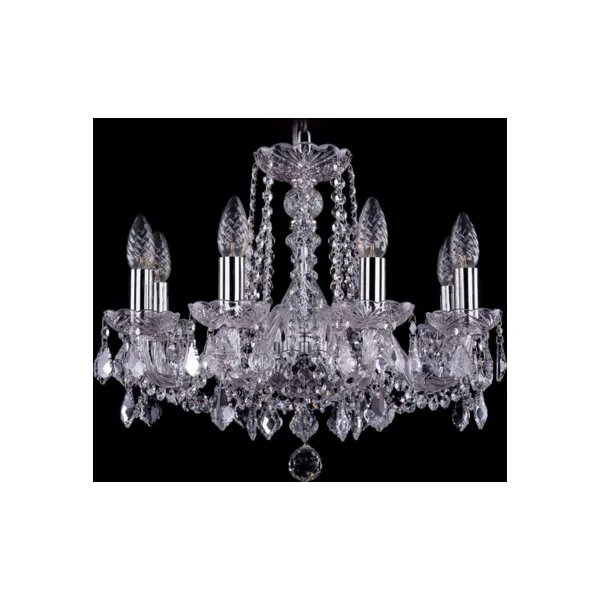 Подвесная люстра Bohemia Ivele Crystal 1402 1402/8/160/Ni/Leafs
