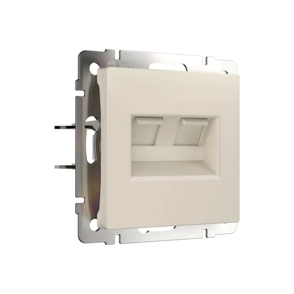 Розетка Werkel W1181162/ Розетка двойная Ethernet RJ-45 (айвори матовый)