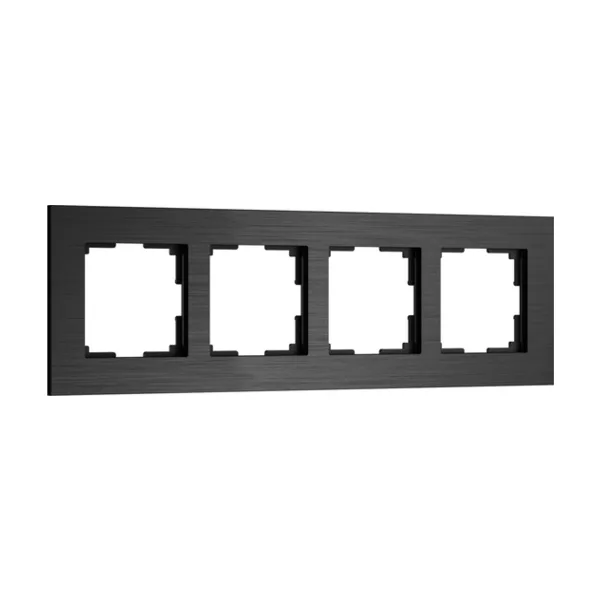 Рамка Werkel W0043508/ Рамка на 4 поста AluMax (черный алюминий)