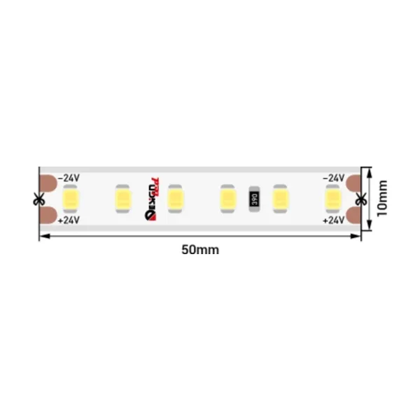 Светодиодная лента DesignLed DSG2120 2835, 120 шт/м, 14.4 Вт/м, 24 В, IP65, 10 мм, 5 м DSG2120-24-NW-65