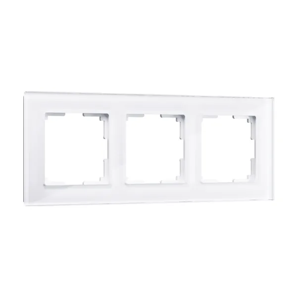 Рамка Werkel W0031101/ Рамка на 3 поста Favorit (белый,стекло)